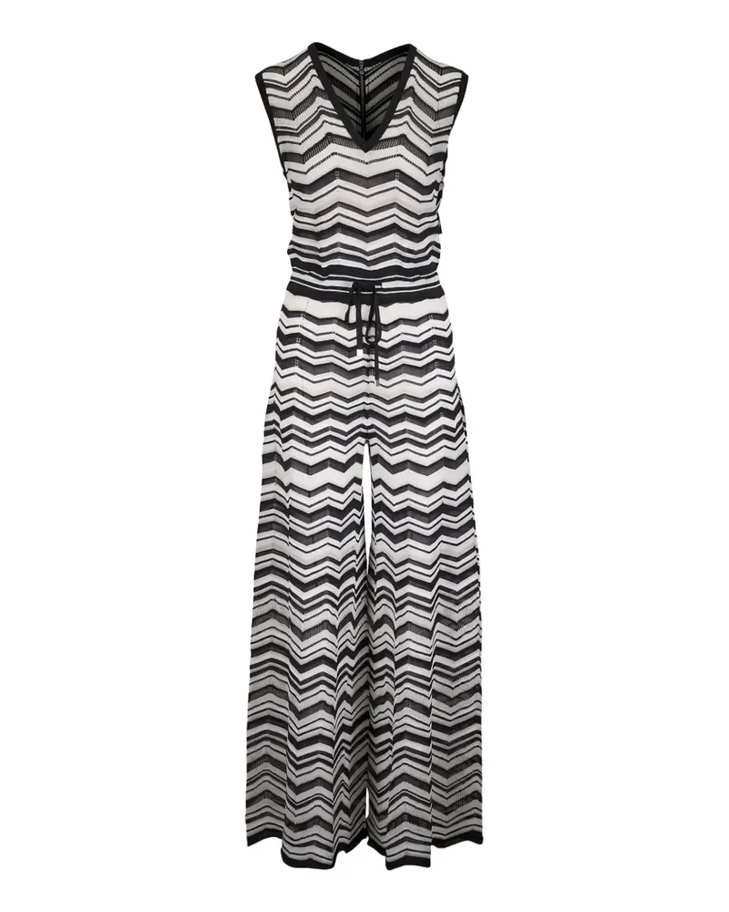 D.EXTERIOR chevron-knit drawstring jumpsuit - Weiß Weiß