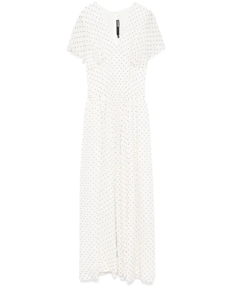 ROTATE Birger Christensen Maxikleid mit V-Ausschnitt - Weiß Weiß