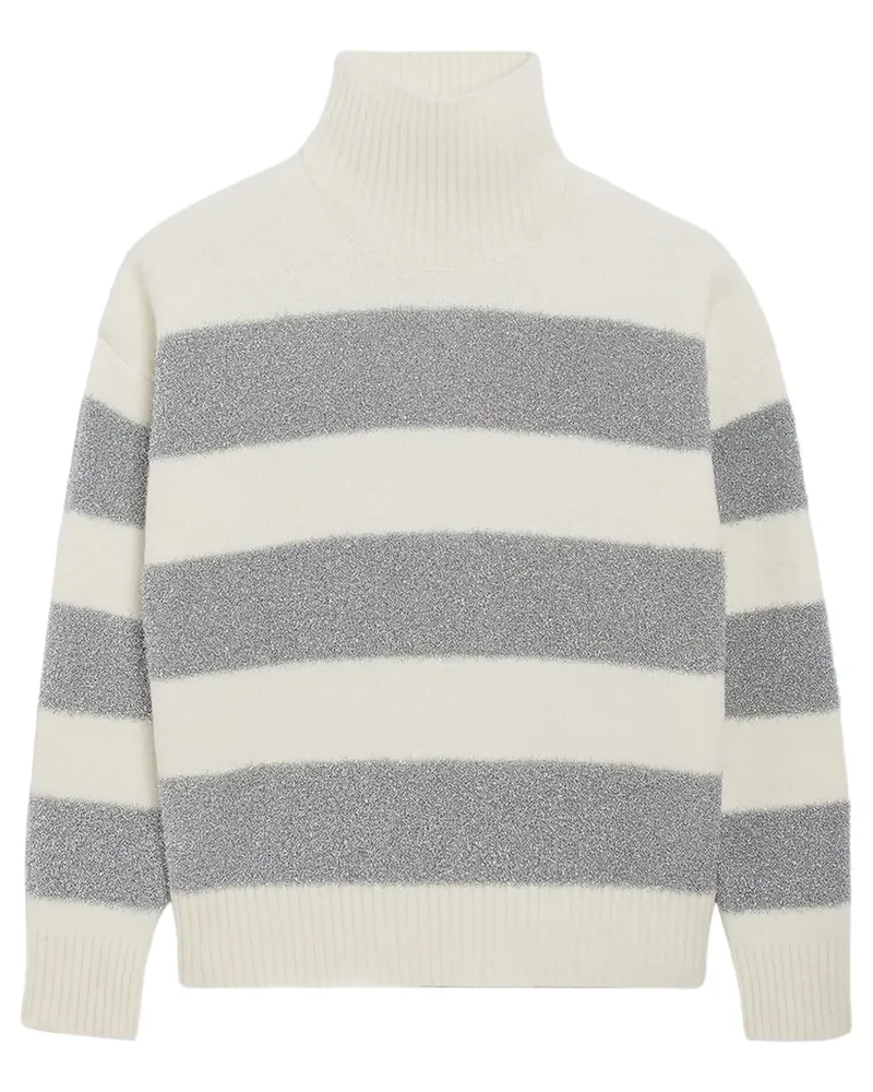 AMI Paris Gestreifter Pullover - Nude Nude
