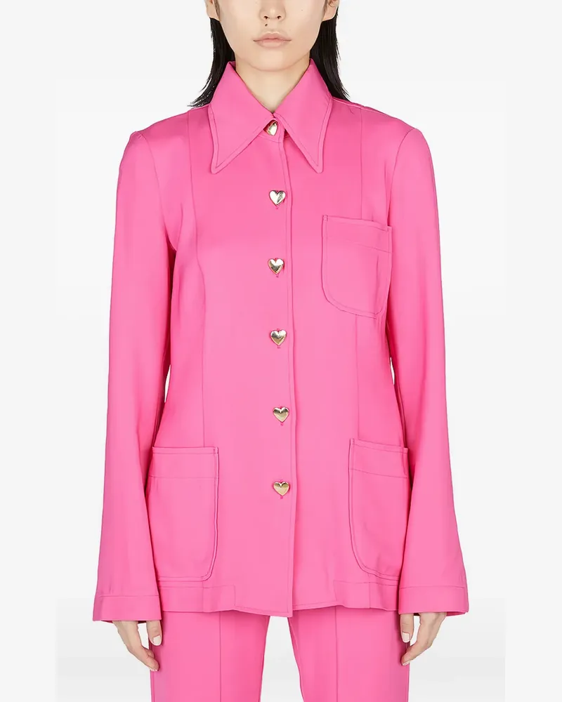 Marco Rambaldi Schmale Raffaella Jacke mit Herzknöpfen - Rosa Rosa