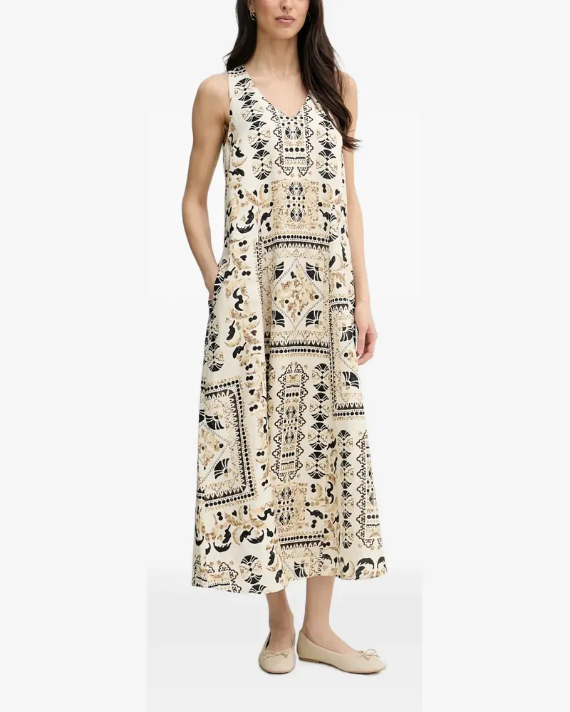 Joseph Ribkoff Midikleid mit geometrischem Print - Nude Nude