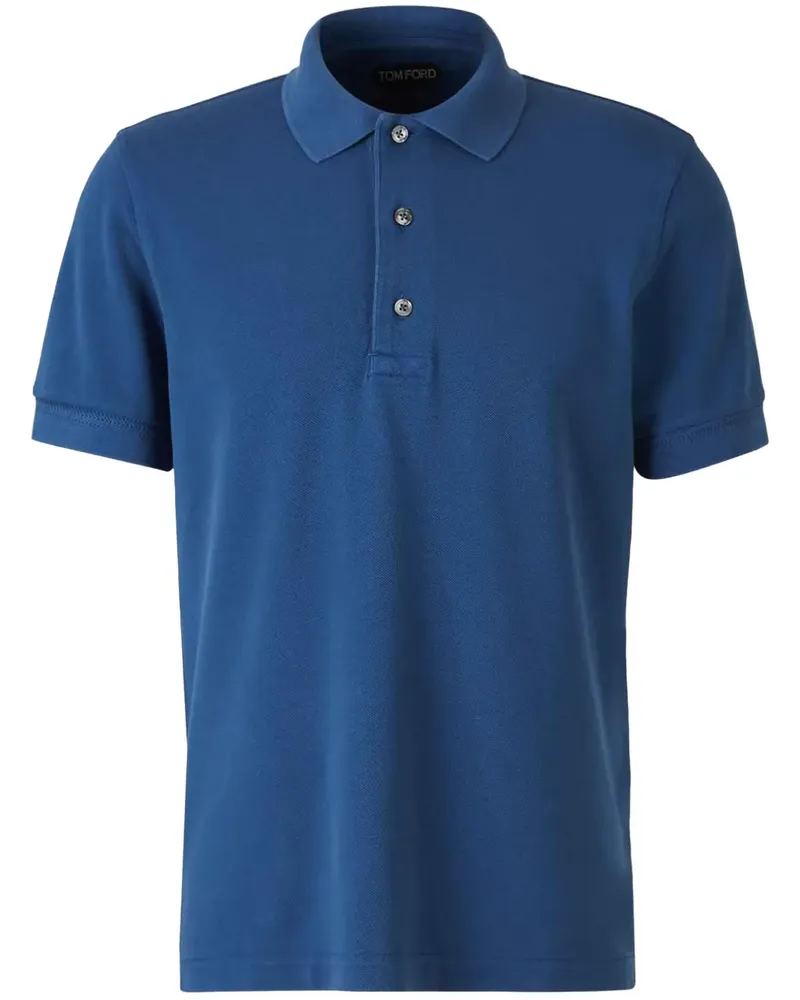 Tom Ford Poloshirt mit kurzen Ärmeln - Blau Blau