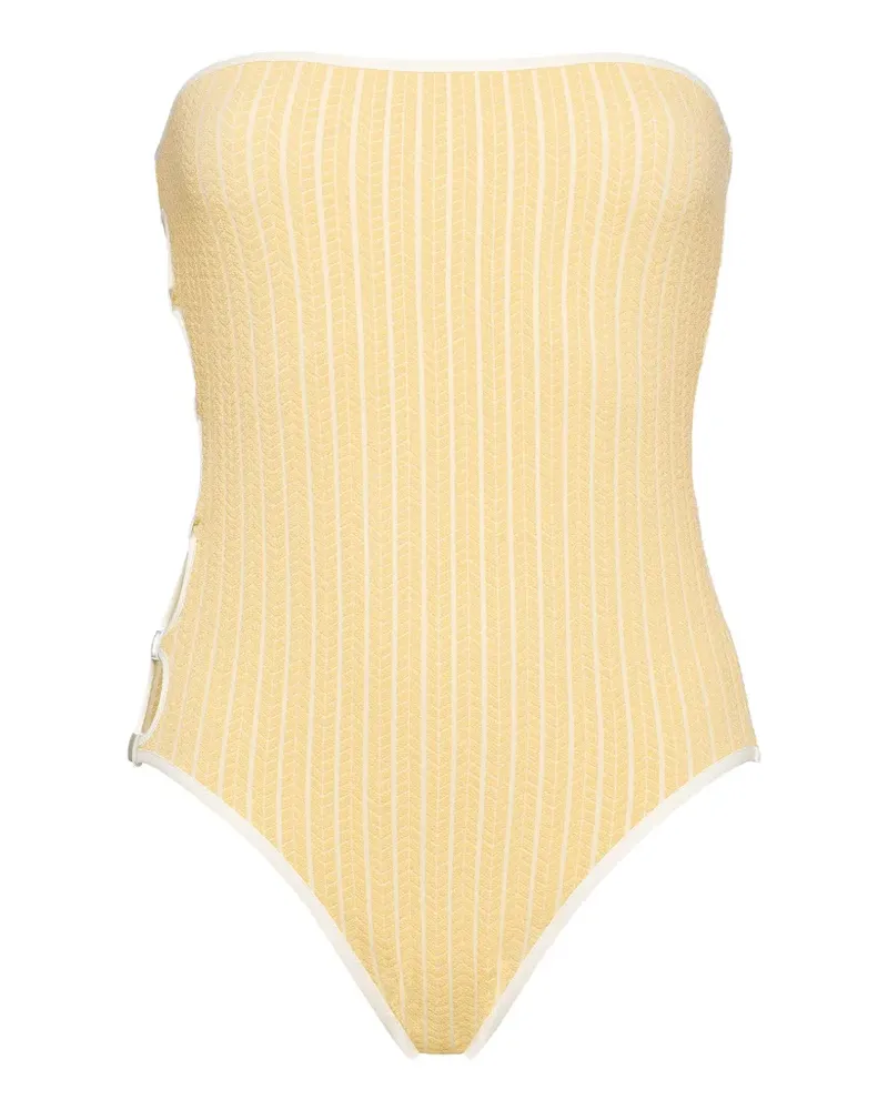 Eres Golden Bustier-Badeanzug mit Cut-Out - Gelb Gelb