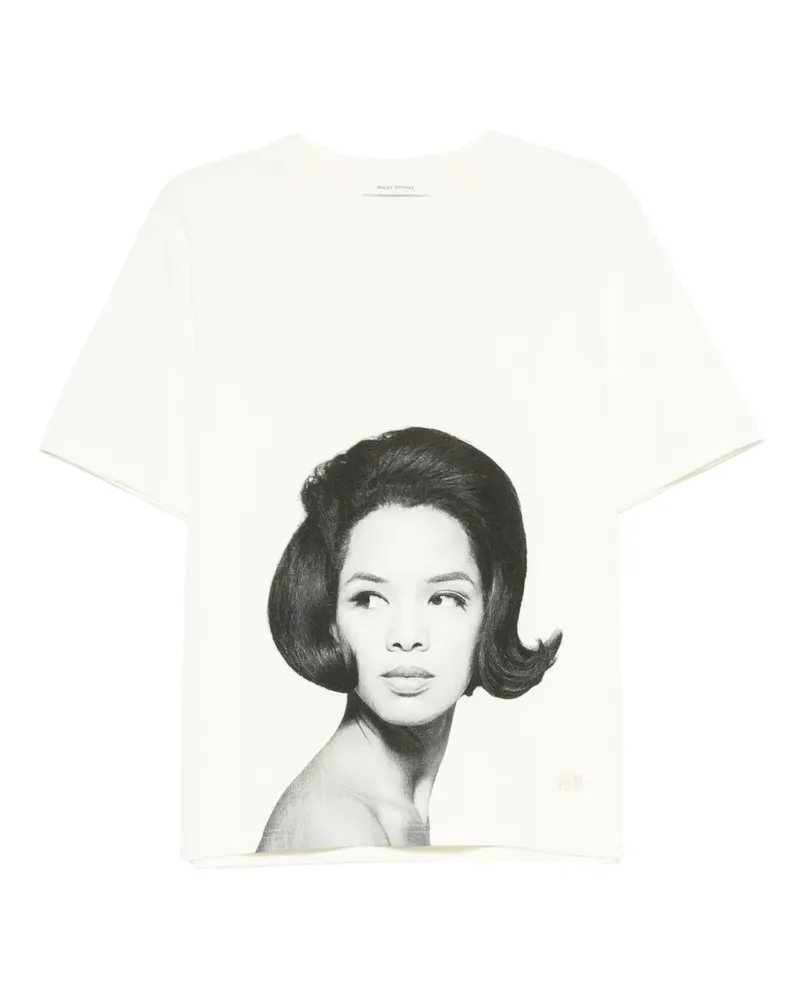 Wales Bonner T-Shirt mit Porträt-Print - Nude Nude