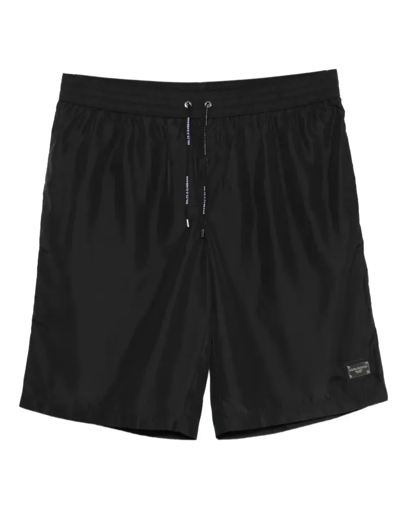 Dolce & Gabbana Badeshorts mit Logo - Schwarz Schwarz