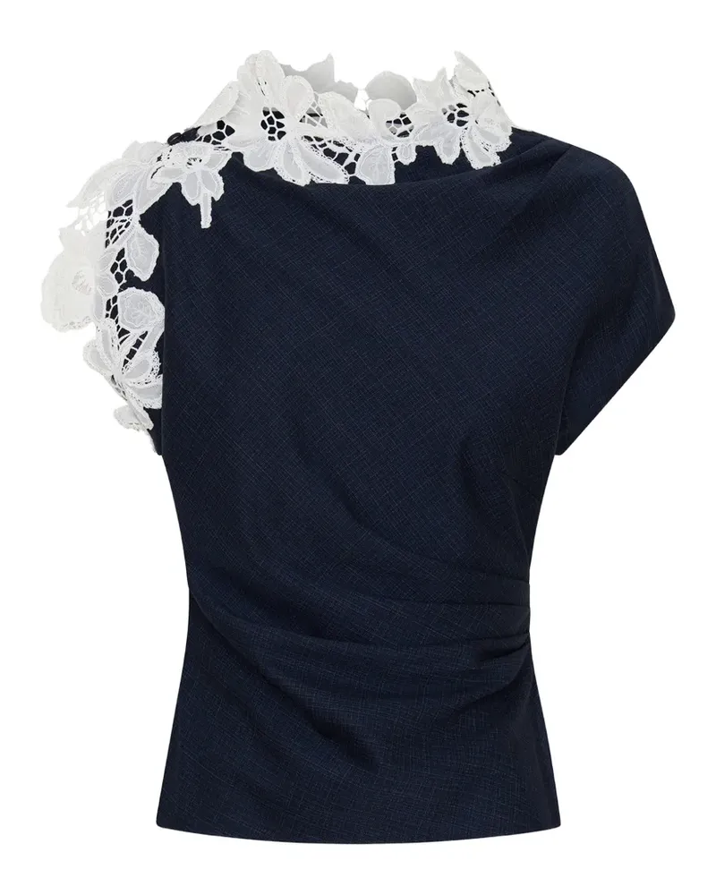 Anna Quan Meier lace-trimmed top - Blau Blau