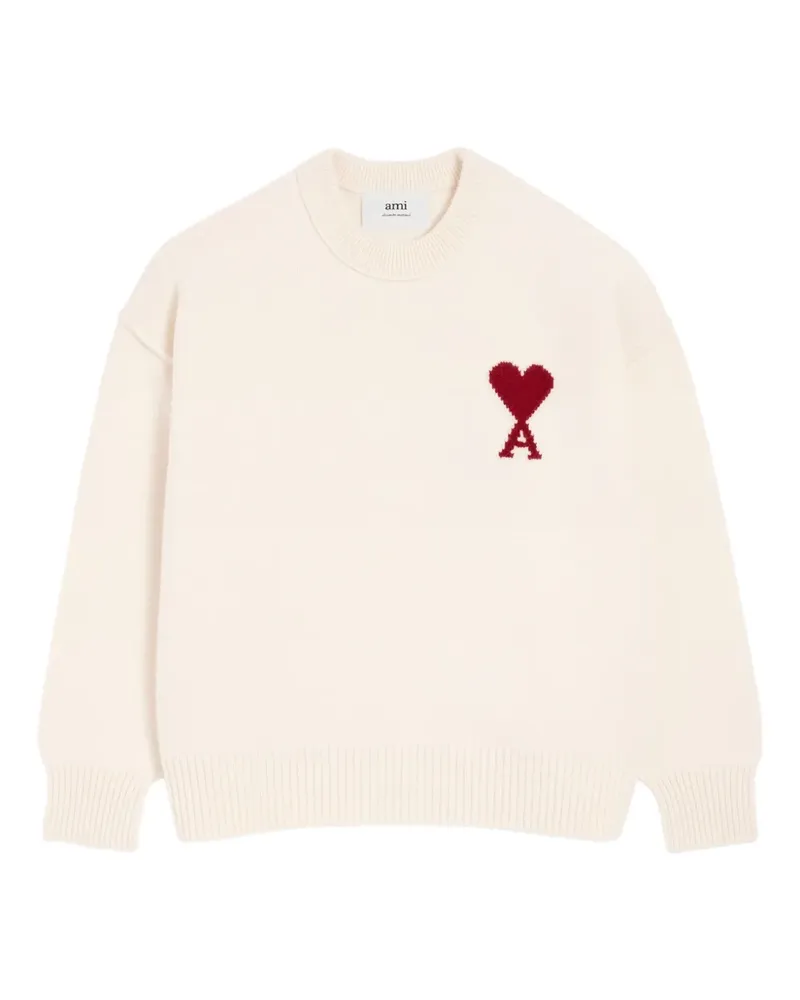 AMI Paris Ami Heart Intarsien-Pullover - Nude Nude