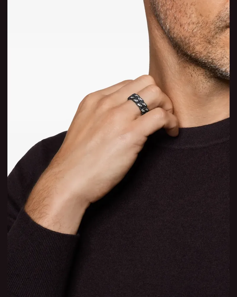 David Yurman Kettenring aus Titan mit Diamanten - Schwarz Schwarz