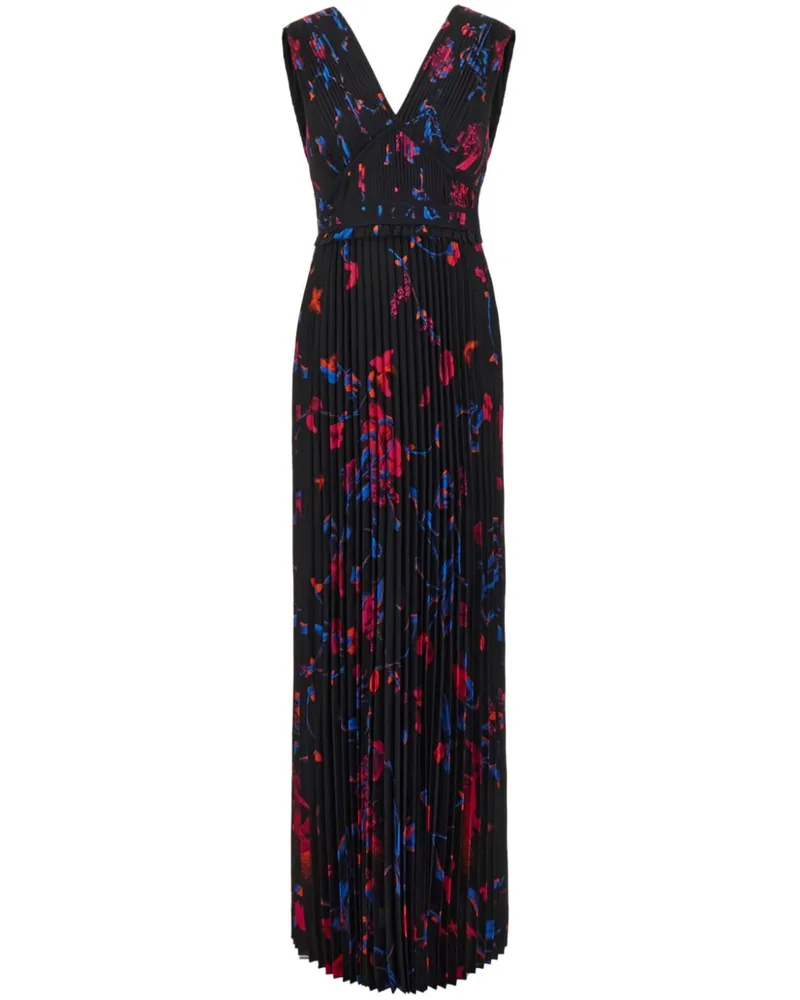 HUGO BOSS Maxikleid mit Blumen-Print - Schwarz Schwarz