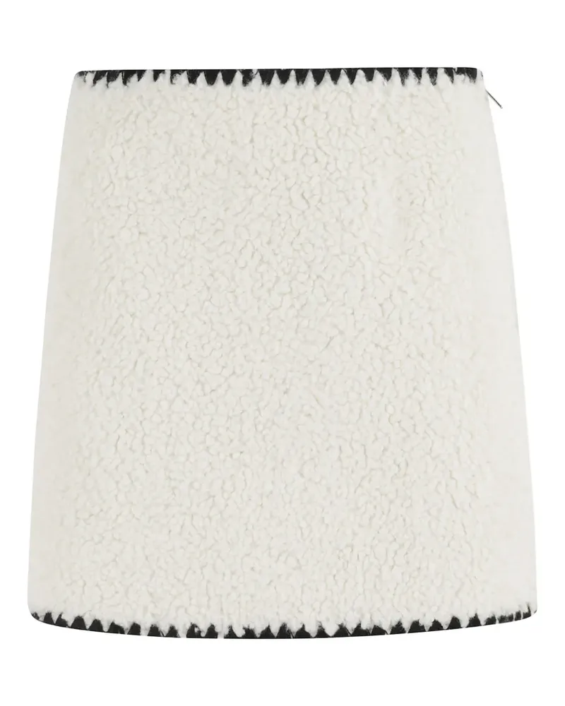 Ermanno Scervino teddy-fleece zip-detail skirt - Weiß Weiß