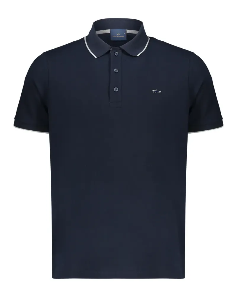 Paul & Shark tipped-trim logo-patch polo shirt - Blau Blau