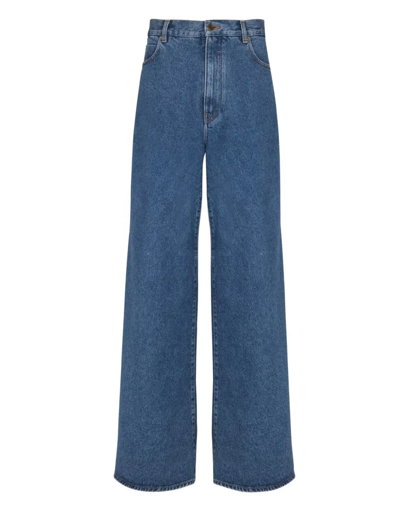 Balmain Jeans mit weitem Bein - Blau Blau