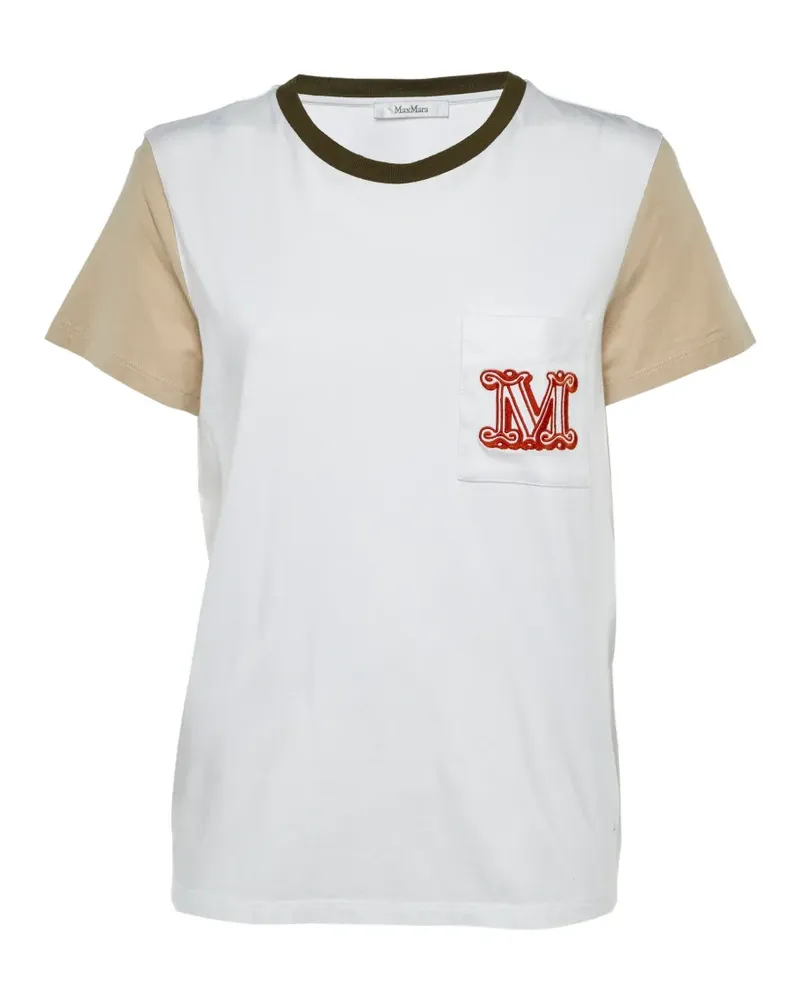 Max Mara embroidered-logo T-shirt - Weiß Weiß