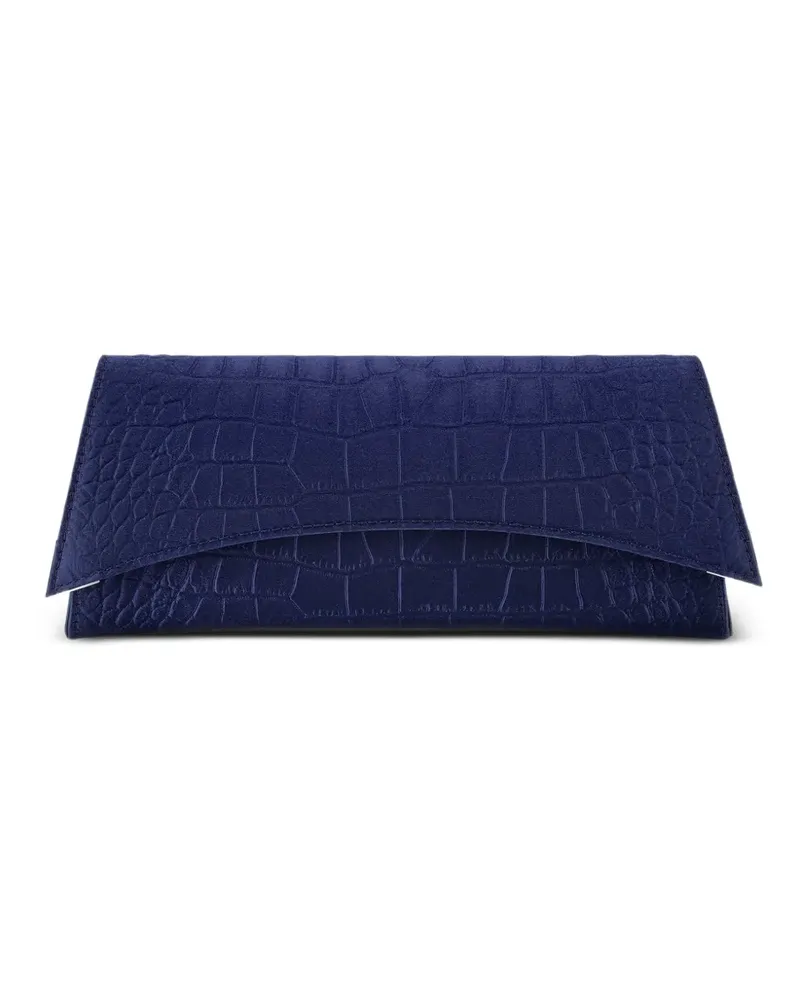 Tyler Ellis Veronica stamped-satin clutch bag - Blau Blau