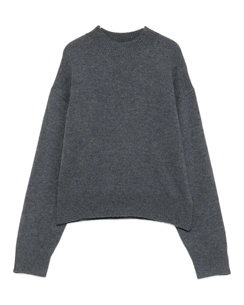 Pinko ribbed-trim mock-neck sweater - Grau Grau