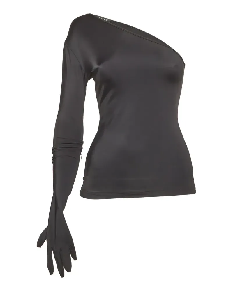VETEMENTS One-Shoulder-Top mit Handschuhen - Schwarz Schwarz