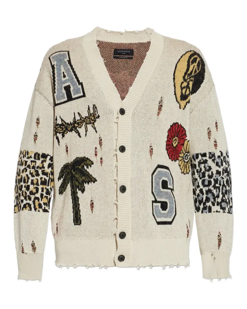 AllSaints Cardigan mit Grafik - Nude Nude