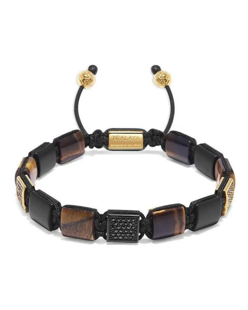 Nialaya Perlenarmband mit Logo-Prägung - Gold Gold