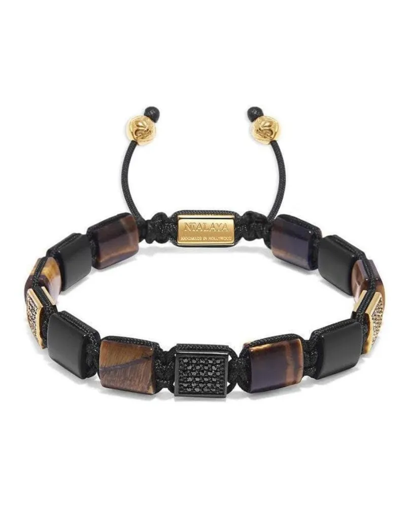Nialaya Perlenarmband mit Logo-Prägung - Gold Gold