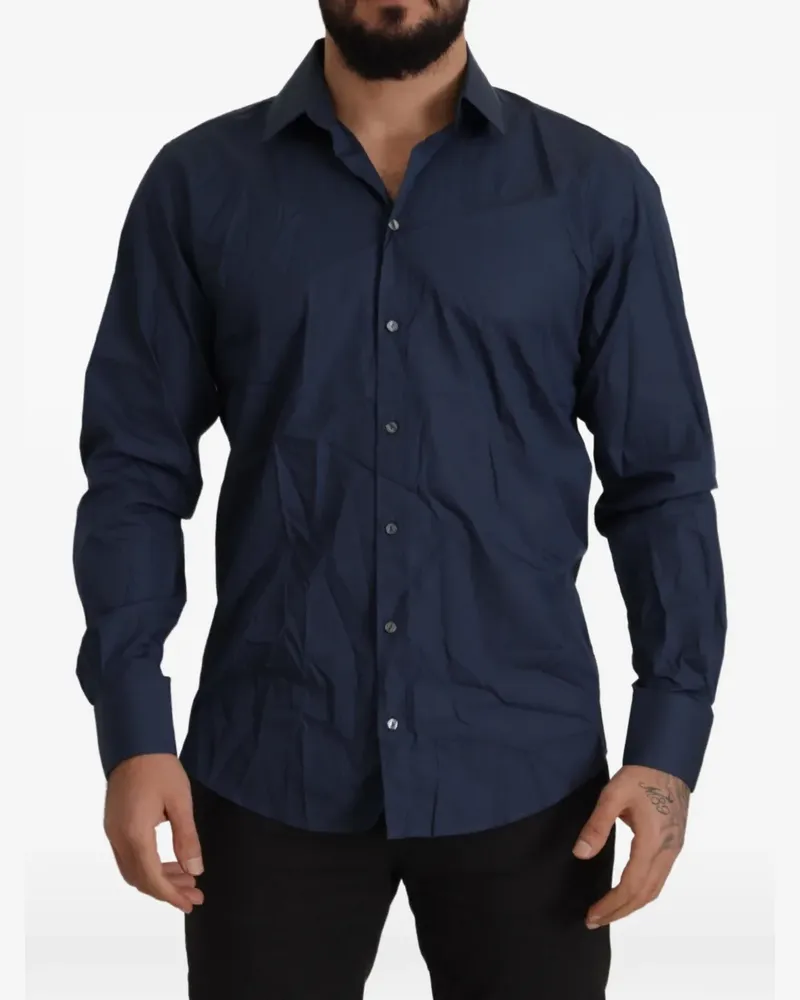 Dolce & Gabbana Martini Hemd mit schmalem Schnitt - Blau Blau