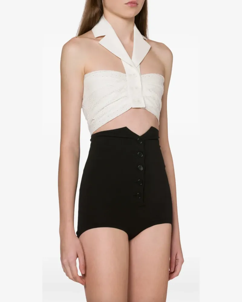 Philosophy Di Lorenzo Serafini die-cut draped crop top - Weiß Weiß