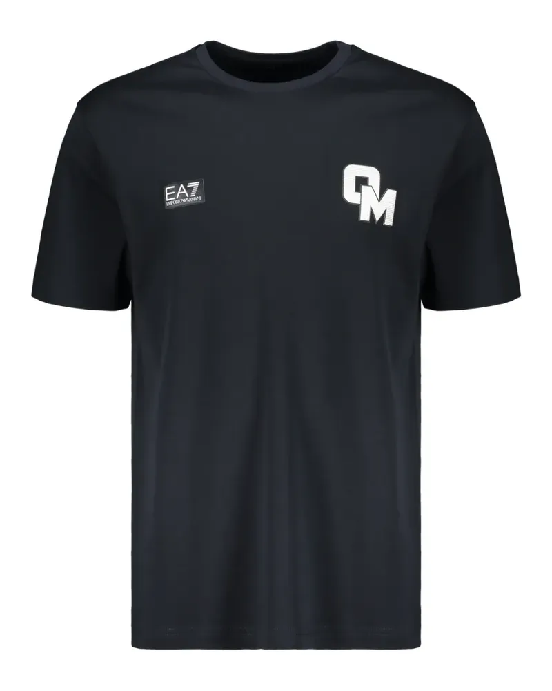 EA7 T-Shirt mit Logo-Patch - Schwarz Schwarz