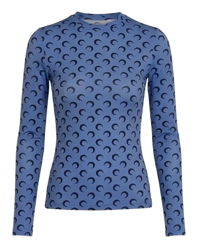 Marine Serre Moon-print T-shirt - Blau Blau
