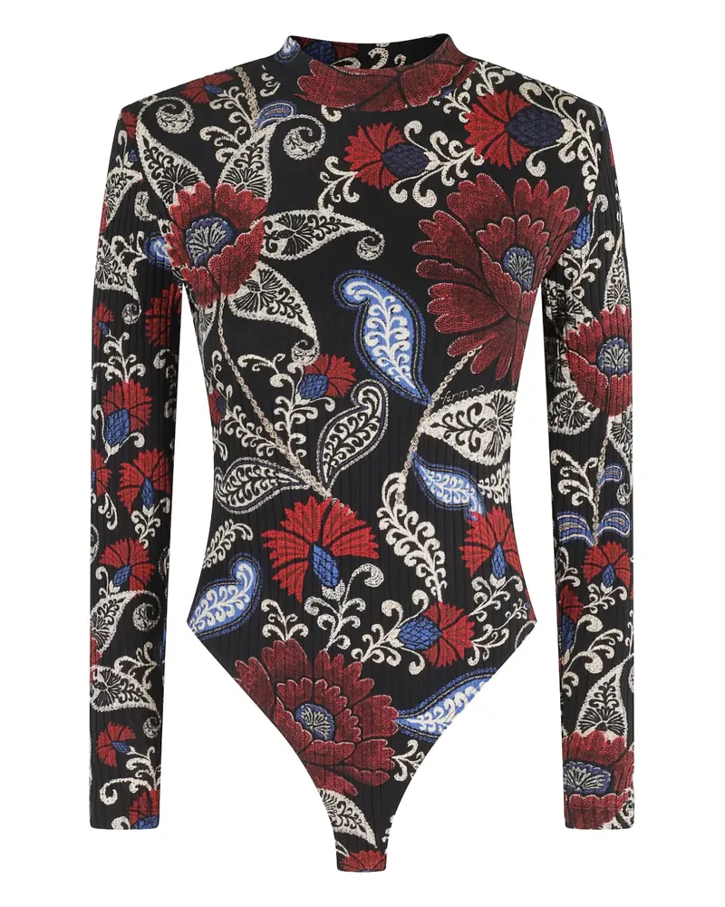 FARM Rio floral high-neck top - Schwarz Schwarz