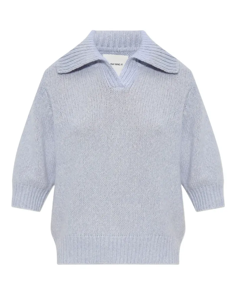 Lisa Yang Pullover mit Polokragen - Blau Blau