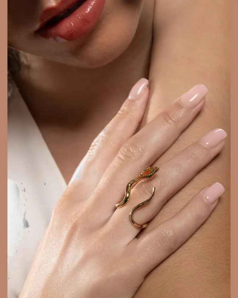 Gas Bijoux Naja snake-motif ring - Gold Gold