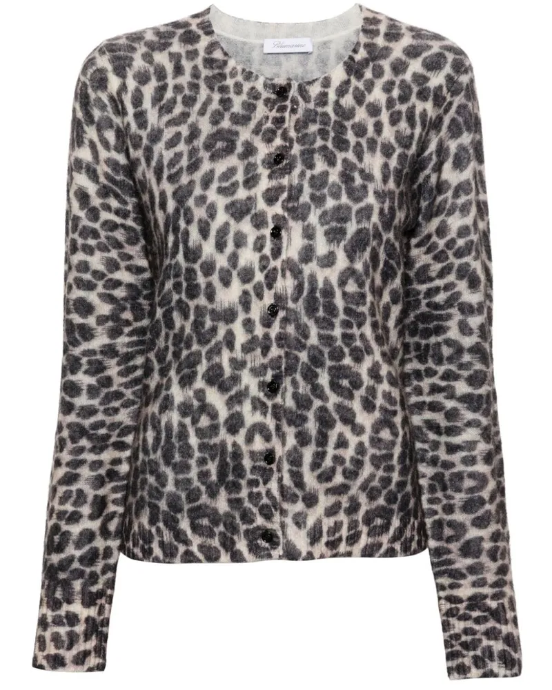 Blumarine Cardigan mit Leoparden-Print - Grau Grau