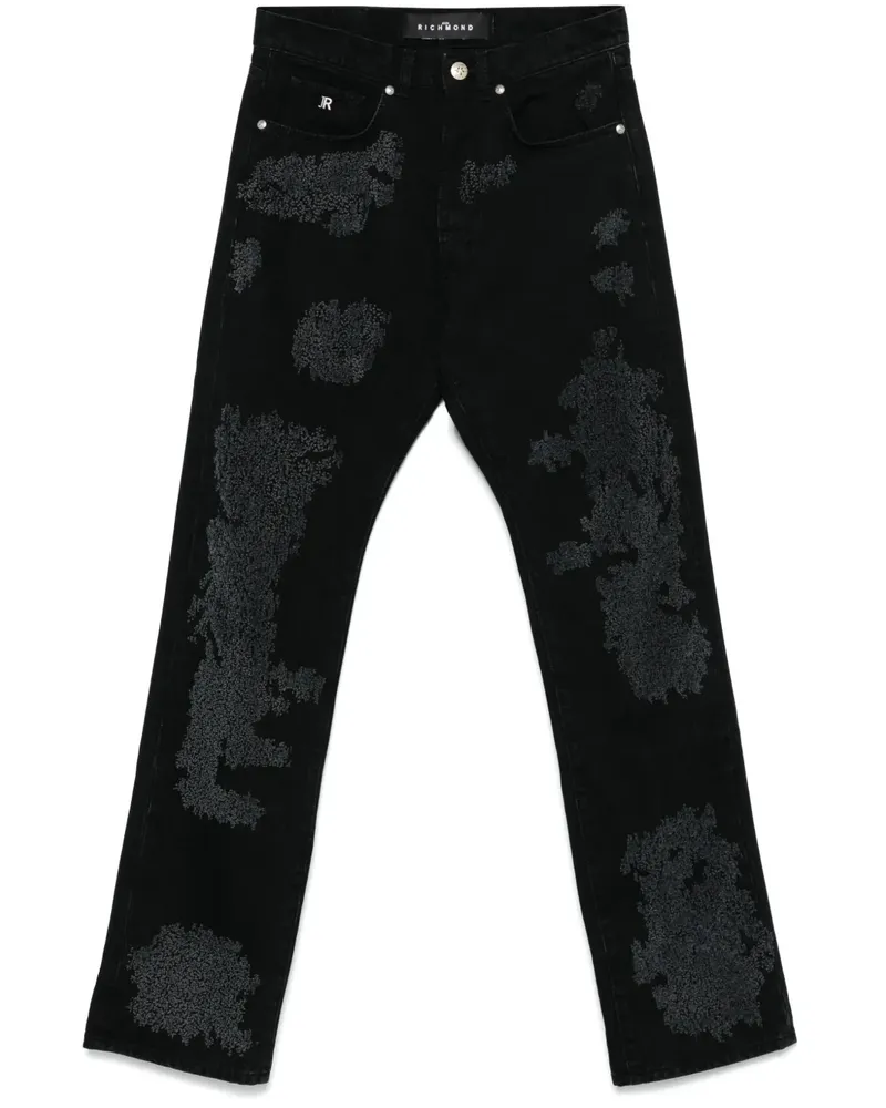 John Richmond Jeans in Distressed-Optik - Schwarz Schwarz