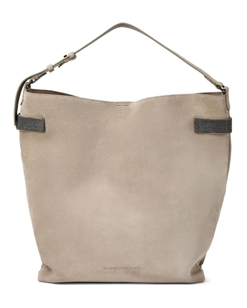Brunello Cucinelli Schultertasche mit Monili-Detail - Grau Grau