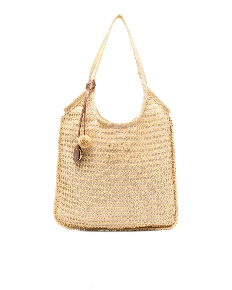 Miu Miu logo-detail tote bag - Nude Nude