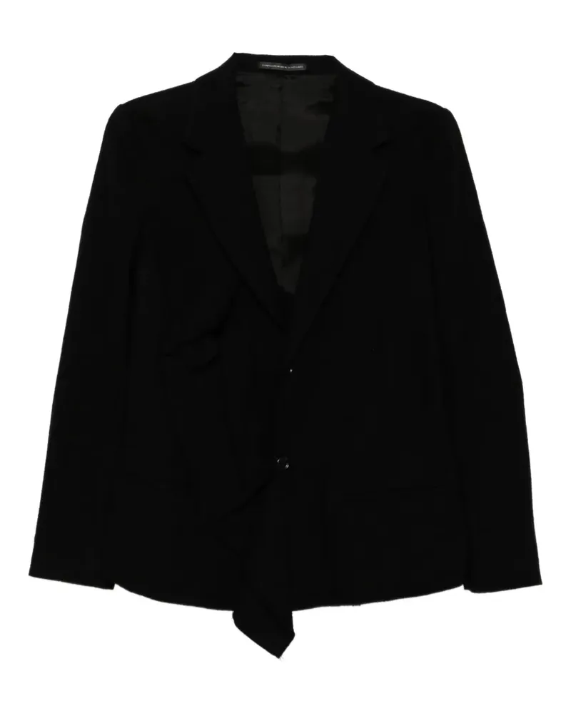Yohji Yamamoto Drapiertes Sakko - Schwarz Schwarz