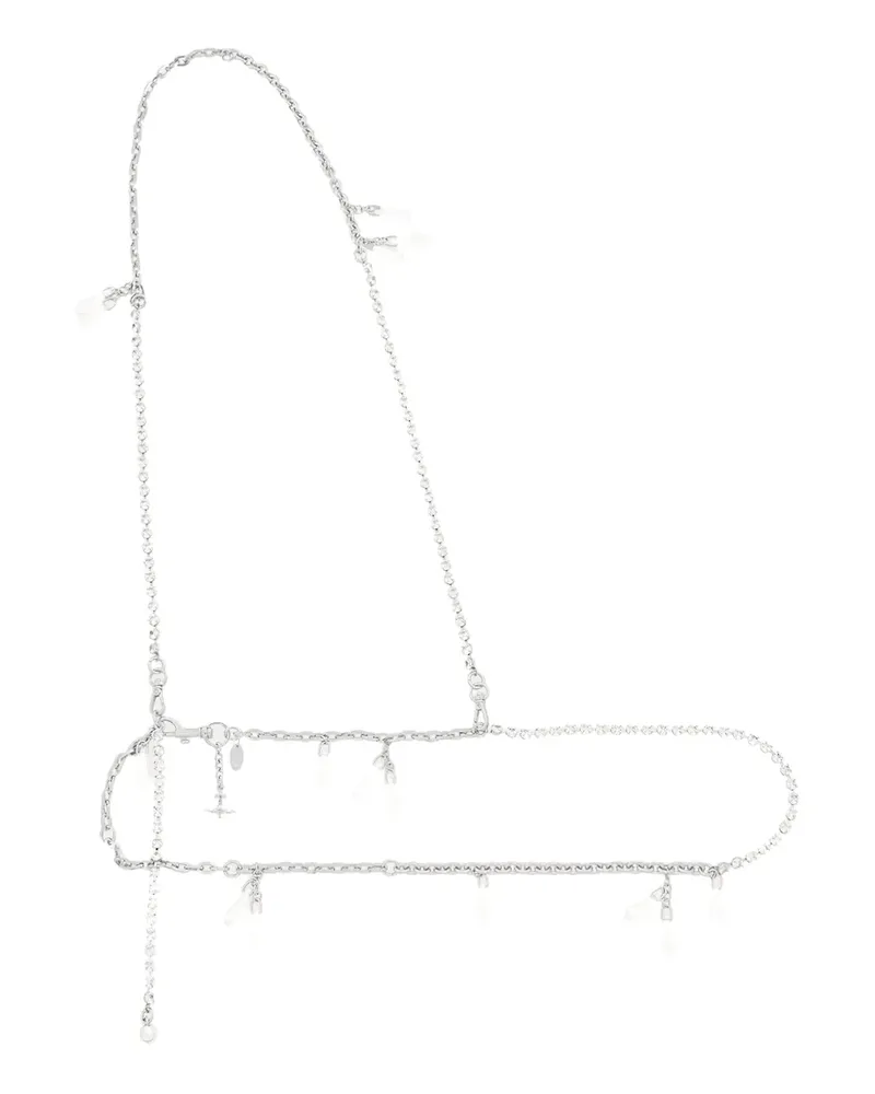 Vivienne Westwood Diamante-Gürtel mit Kettenbruch - Grau Grau