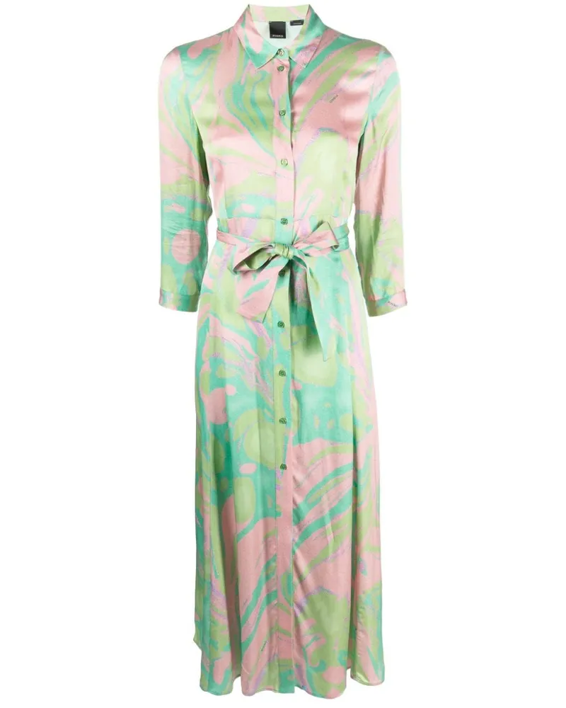 Pinko Kleid mit abstraktem Muster - Grün Grün