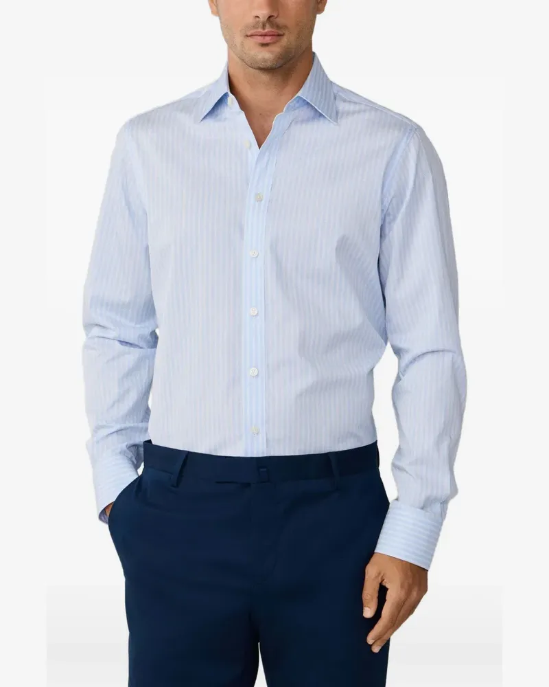 Hackett Gestreiftes Hemd - Blau Blau