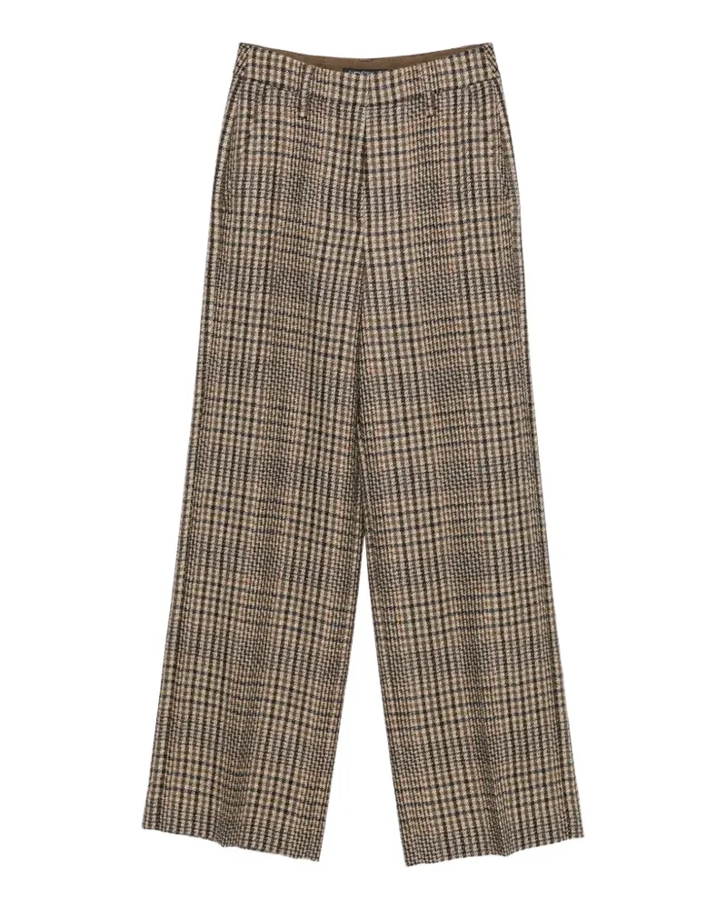 Luisa Cerano check wide-leg trousers - Nude Nude