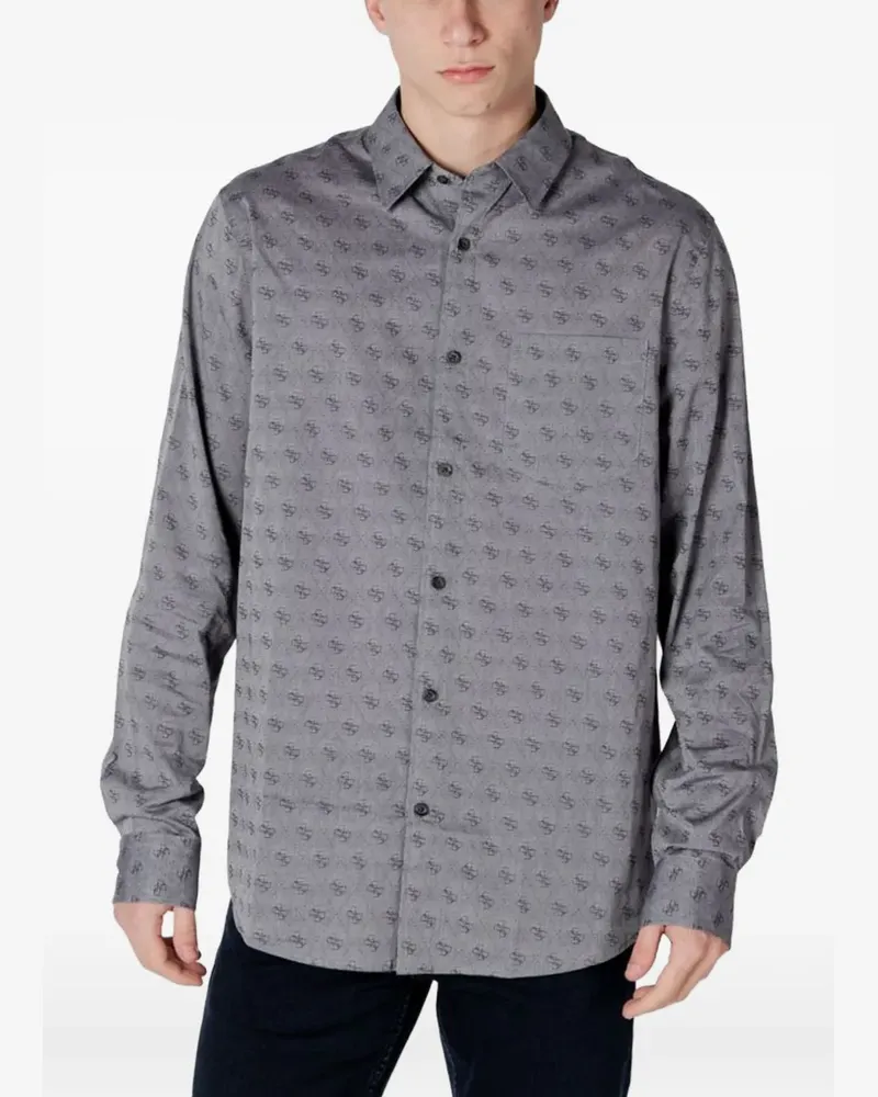 Guess all-over-print collared shirt - Grau Grau