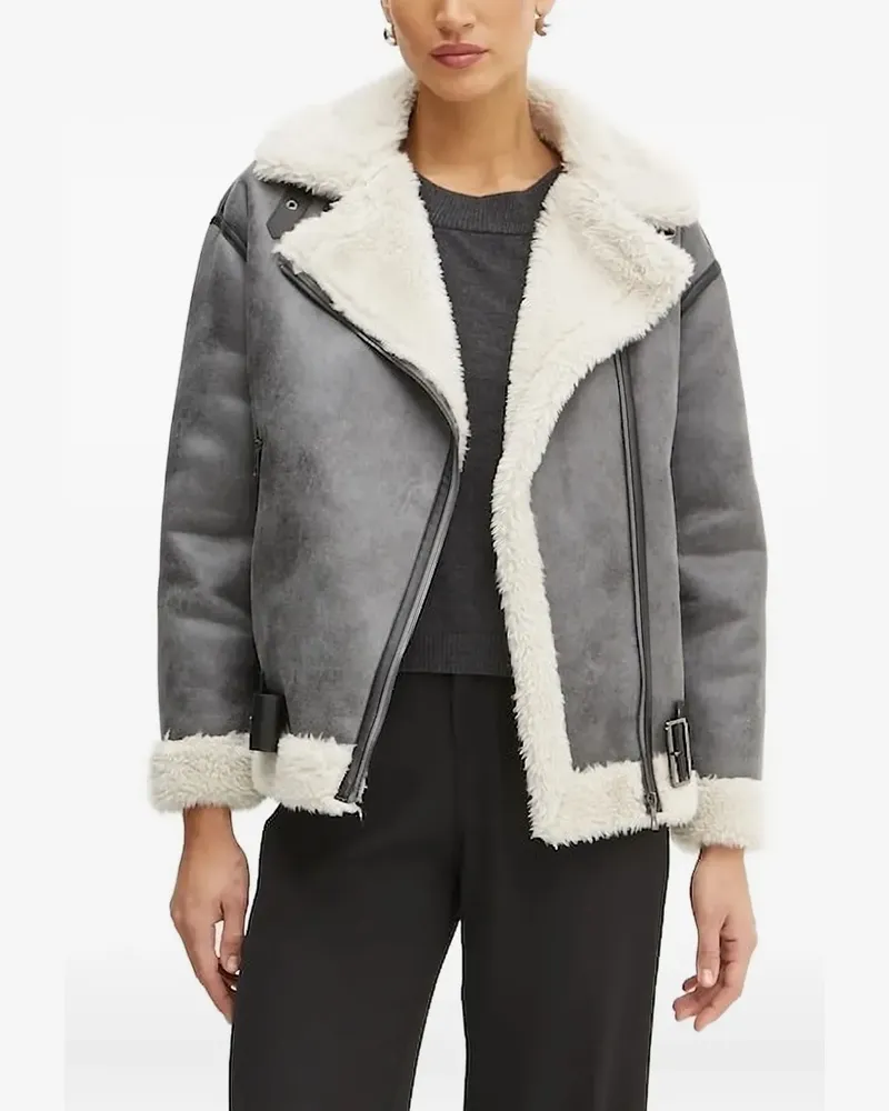 Liu Jo Shearling-Jacke mit Gürtel - Grau Grau