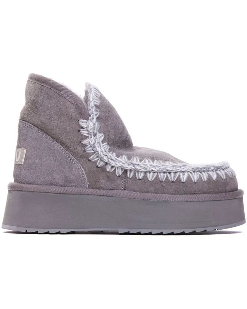 Mou Stiefel mit Flechtborten - Grau Grau