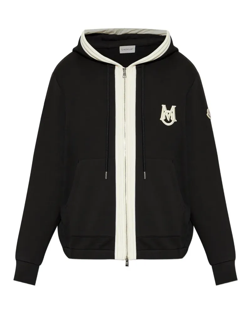 Moncler logo-appliqué hoodie - Schwarz Schwarz