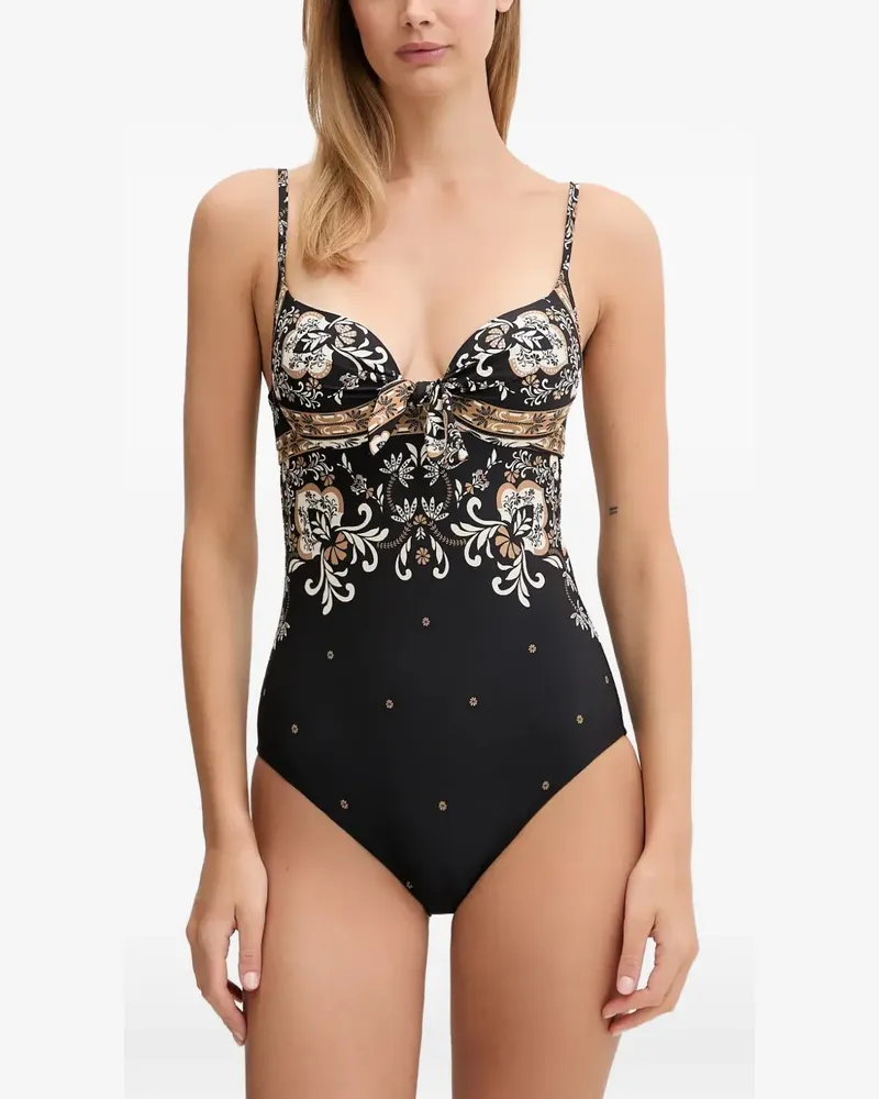 Twin-Set floral-print swimsuit - Schwarz Schwarz