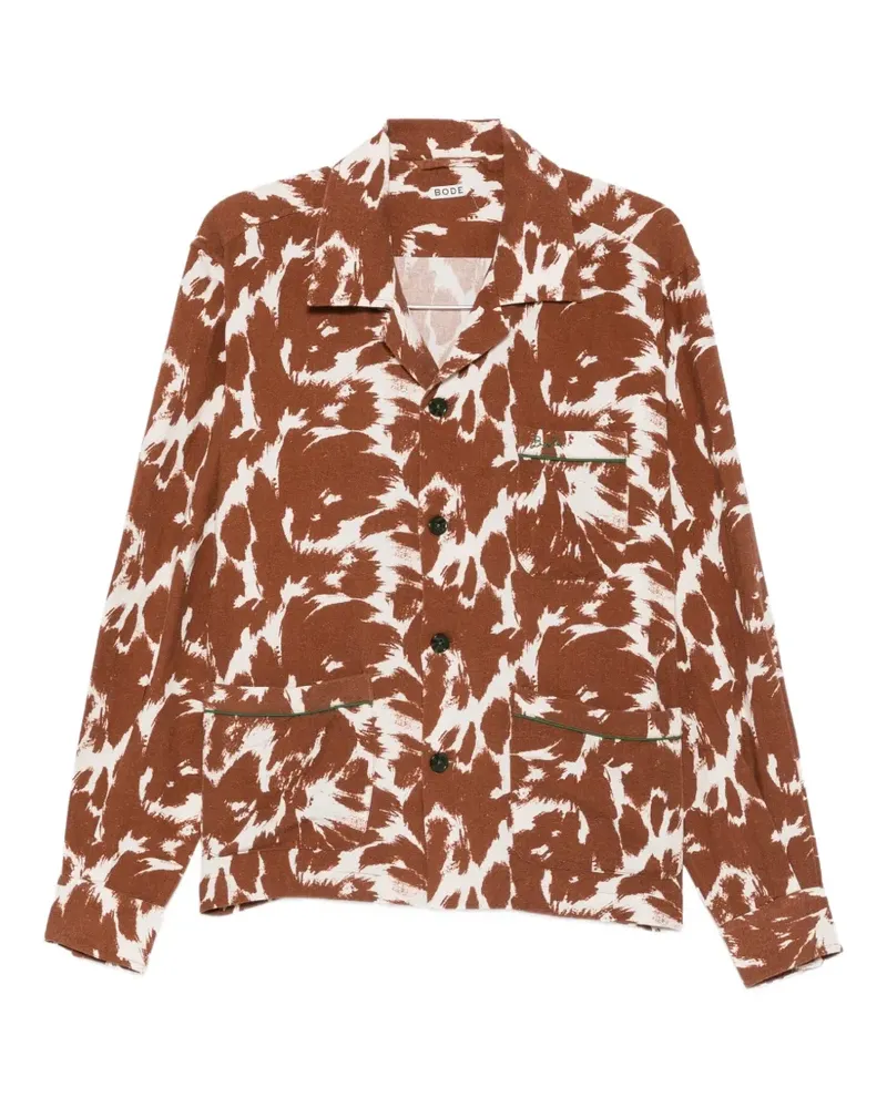 BODE cow-print flannel shirt - Braun Braun