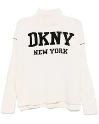 DKNY logo-intarsia sweater Weiß