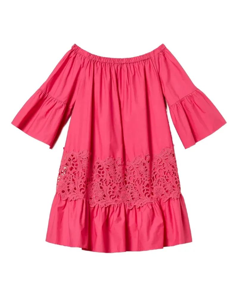 Twin-Set Minikleid mit Rüschen - Rosa Rosa