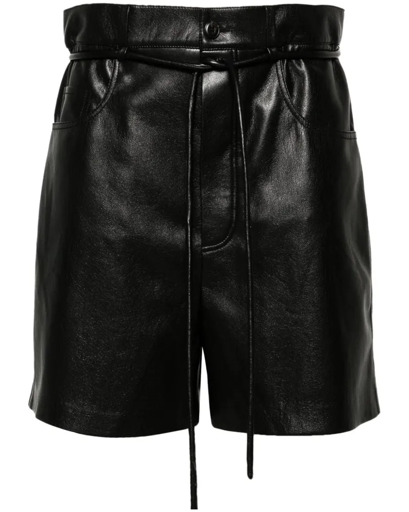 Nanushka Shorts aus Faux-Leder - Schwarz Schwarz