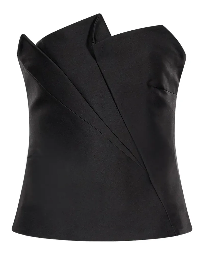 Roland Mouret pleated strapless top - Schwarz Schwarz