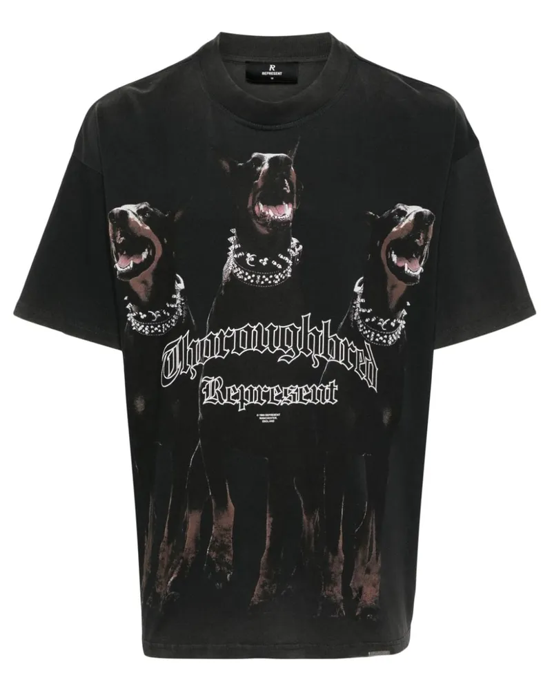 REPRESENT Thoroughbred T-Shirt aus Baumwolle - Schwarz Schwarz